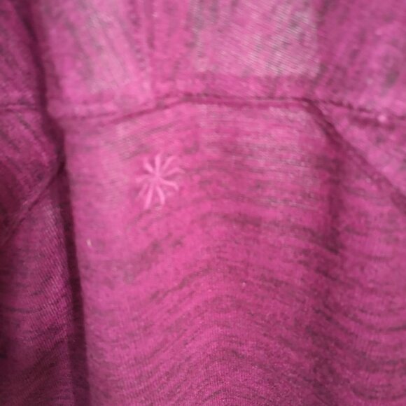 Athleta Ladies Size Large Purple with Black 3/4 Length Sleeve Open Cardigan - Picture 5 of 9